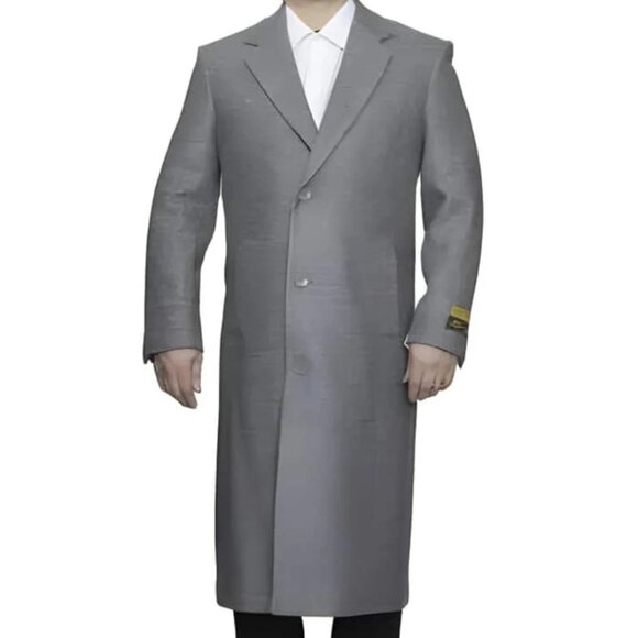 Full Length Light Grey Ankle length Wool Dress Top Coat / Overcoat - Picture 1 of 3